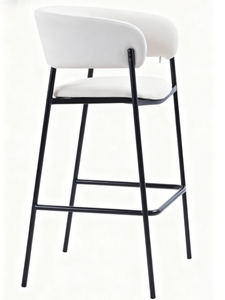 Luxury Modern Bar <b>Stool</b> with Fabric Upholstered <b>Seat</b> Sturdy Iron Frame for Indoor Kitchen Island & Home Bar Counter Seating - Product Image 2