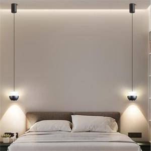 Modern Minimalist Designer Bedside Pendant Light Simple Hanging Cord Lamp Height Adjustable New <b>Small</b> Chandelier Pendant Light - Product Image 2