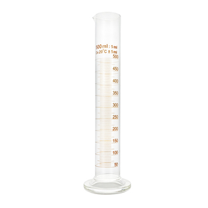 Cylindre <span class=keywords><strong>gradué</strong></span> <span class=keywords><strong>en</strong></span> <span class=keywords><strong>verre</strong></span> borosilicate à double échelle métrique, à parois épaisses, résistant à la chaleur, pour laboratoire - Product Image 1