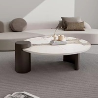 Table basse ronde moderne de luxe italienne en pierre frittée, ensemble de tables gigognes pour appartement, prix de gros usine