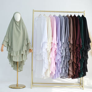 Nouveau Khimar en Chiffon à Volants pour Femmes Musulmanes, Voile de Prière, Écharpe Hijab, Vêtement Islamique du Ramadan, Abaya, Robe Musulmane pour Femmes, Maxi Khimar Chador - Product Image 3