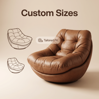 Fauteuil de salon minimaliste contemporain en cuir véritable - Écologique et imperméable, garantie 10 ans pour la maison, le bureau, la villa, la salle à manger