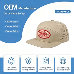 OEM Custom Laser Perforated Hat 5 Panel Slightly Curved Brim Snapback <b>Waterproof</b> 3D Embroidery Logo Golf <b>Cap</b> - Product Image 1
