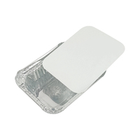 Contenant rectangulaire en aluminium argenté de 140 ml, mini-boîte à sauce jetable, emballage épaissi résistant à la chaleur pour la cuisson et le barbecue