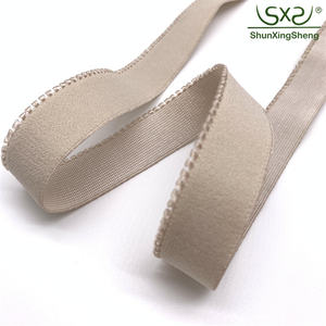 Custom Logo <strong>Woven</strong> Shoulder Straps Customized Jacquard Knitted Spandex <strong>Satin</strong> 10Mm Black White 3/8" Picot Fabric Bra <strong>Elastic</strong> Strap - Product Image 3