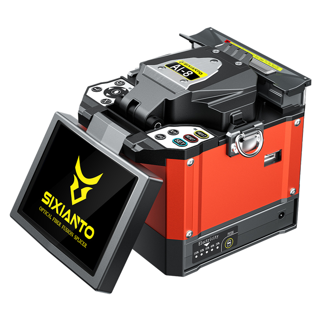 SIXIANTO AI-8 Automatic Fiber Optic Fusion Splicer FTTH Splicing Machine Multi-Language Optical Fiber Welder DC 12V UPC 5G