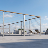 Rampe en câble en acier inoxydable étanche et antirouille, poteau de balustrade à montage latéral supérieur pour escaliers extérieurs