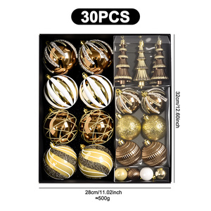 Décorations <span class=keywords><strong>de</strong></span> Noël, ensemble <span class=keywords><strong>de</strong></span> boules irrégulières électro-plaquées noires <span class=keywords><strong>et</strong></span> dorées, boîte <span class=keywords><strong>de</strong></span> boules <span class=keywords><strong>de</strong></span> décoration pour arbre <span class=keywords><strong>de</strong></span> Noël, ornements en plastique - Product Image 6