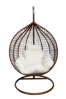 Fauteuil suspendu œuf en rotin moderne pour intérieur et extérieur, design tendance, pour balcon et patio, avec support