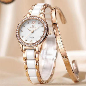 Nuevo Reloj de Cuarzo para Mujer con Esfera de Cristal y Cerámica, Diseño Personalizado, con Diamantes, Resistente al Agua, Mecánico, en Oferta - Product Image 3