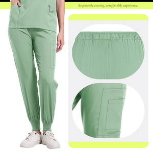 Women's Hospital Scrub Pants Moisture Wicking Knitted Elastic Waist Jogger Style Uniforms For Medical Use - Product Image 1