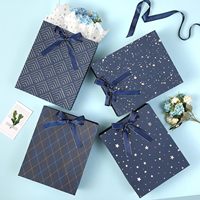 Bolsas de Regalo Surtidas Premium Azules con Papel de Seda para Cumpleaños, Baby Shower, Bodas, Recuerdos de Fiesta, Regalos Navideños
