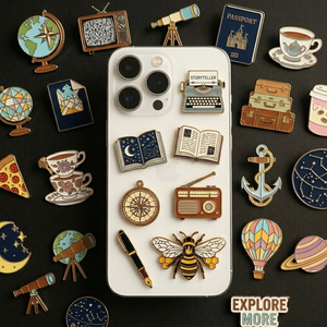 Autocollants métalliques personnalisés, badges, épingles en émail pour téléphone portable, autocollants métalliques pour téléphone portable - Product Image 2