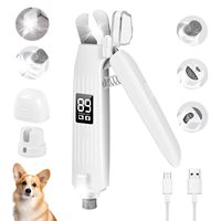 Coupe-ongles électrique rechargeable pour chien, lime à ongles avec lumière LED, kit de toilettage pour pattes, coupe-ongles pour animaux de compagnie à faible bruit
