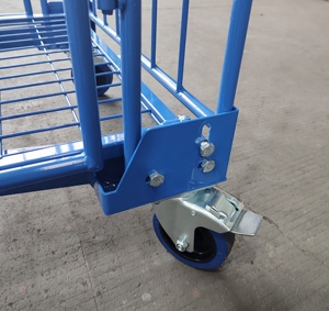 Conteneur <span class=keywords><strong>de</strong></span> stockage pliable personnalisable pour la logistique d'entrepôt, chariot à roulettes à 4 côtés, empilable, avec roues - Product Image 4