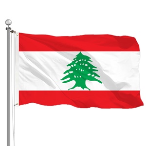 Bandera Nacional de Líbano Personalizada de 90x150cm para Exteriores, con Diseño de Cedro Verde, Rojo y Blanco, en Poliéster 100D - Product Image 1