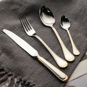 Набор домашней посуды высокого класса, 4 шт., 304 из нержавеющей стали, позолоченный винтажный набор тяжелых столовых приборов для торжественных мероприятий, роскошная свадьба - Product Image 1