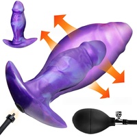 Dildo anal gonflable en silicone géant, motif monstre fantaisie extraterrestre, avec base en T, pour stimulation de la prostate, pour plaisir anal élargissant et sûr, Gelances