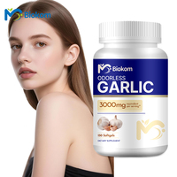 Gélules d'huile d'ail en vrac OEM ODM, âgées de 2 ans, inodores, extrait d'ail, capsules de gélules, puissant antioxydant, complément alimentaire