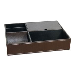 อุปกรณ์จัดระเบียบโต๊ะหนังเทียมสีเทาสำหรับผู้ชาย LG8074 5ช่องถาดสำหรับใส่ของในครัวเรือน - Product Image 3