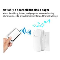 Sonnette sans fil auto-alimentée QX-001 pour la maison/le bureau, kit de sonnette étanche à brancher sans batterie requise, mélodies personnalisables