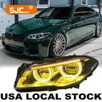 SJC USA STOCK LOCAL pour BMW Série 5 F10 Angel Eye Dual-Color 1:1 Phares 3 jaunes 3 blancs LED F18 M5 2010-2017