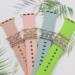 ขายส่งหรูหราตกแต่งห่วงแหวนเพชรเครื่องประดับซิลิโคนนาฬิกาวงเสน่ห์สำหรับแอปเปิ้ลดูวงอุปกรณ์เสริมสายรัดเสน่ห์ - Product Image 3