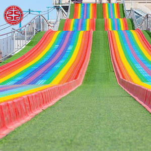 Tobogán de Pista Seca de Arcoíris de 7 Colores para Exteriores, Equipo de Juegos de PE, Tobogán Divertido, Tobogán de Arcoíris para las Cuatro Estaciones, Pista de Esquí Seco - Product Image 4
