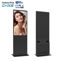 Monitor de Señalización Digital CH de 43/50/55 Pulgadas, Full HD, Pantalla Táctil Vertical, Soporte de Pie, Panel IPS, Tótem con CMS Integrado para Comercio