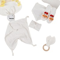 Ensemble de chaussettes en mousseline pour bébé, foulard triangulaire absorbant en pur coton pour nouveau-né, bandeau et bavoir solide pour la salive