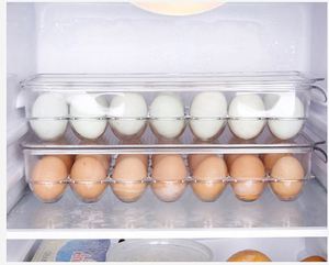 Porte-oeufs en plastique de cuisine Organisateur de réfrigérateur sans BPA avec couvercle et poignées | Récipient de rangement pour réfrigérateur - Product Image 4