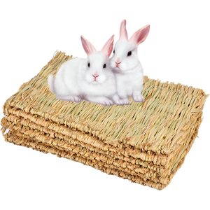 Lapin Lapin Herbe Tapis Paille Naturelle Tissé Pads Animal Foin Mat Dormir Jouets À Mâcher pour Cochon d'Inde Hamster et Rat Tapis De Lit - Product Image 1