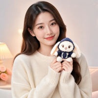 Gantungan Kunci Hoodie Kelinci Bulu Lembut - Boneka Kelinci Lucu