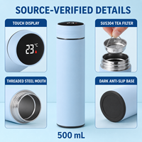 JUNVOY 500ml Tasse Thermos Intelligente Portable en Acier Inoxydable 316 à Haute Valeur Esthétique avec Compartiment de Séparation pour le Thé
