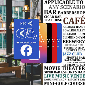 Panneau de suivi des réseaux sociaux pour Instagram, Facebook, YouTube, TikTok, étiquette NFC en PVC, carte de commentaires Google Tap avec NFC et code QR - Product Image 6