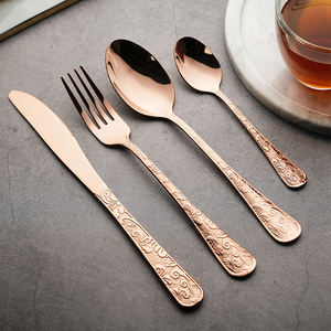 Cubiertos de grado alimenticio, cubiertos de acero inoxidable 410, 4 Uds., cuchillo, tenedor y cuchara, juego de cubiertos <span class=keywords><strong>para</strong></span> boda, Hotel, restaurante - Product Image 3