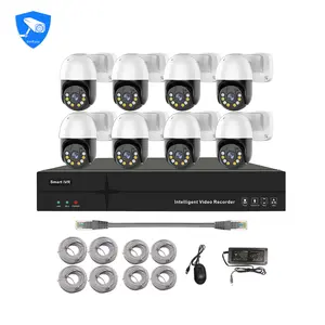 4 Channel 3MP 5MP Dome IP Cameras Set 2 Way Audio Network Camera Rotating CCTV System Waterproof 4K POE NVR Kit