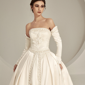 Fashion Design Champagne macchia una linea unica abiti da sposa sposa sposa abiti da sposa - Product Image 2