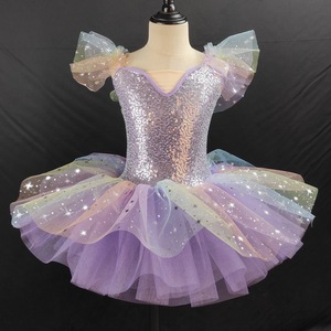Tutú de Ballet <span class=keywords><strong>con</strong></span> Lentejuelas para Niñas, Disfraz de Bailarina de Tul para Fiestas, Ballet para Niñas, Actuación de Cumpleaños - Product Image 1