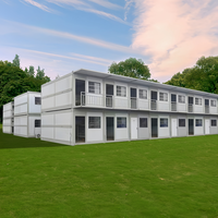 Maison conteneur modulaire pliable en acier léger, prête à l'emploi, taille personnalisée, mobile, préfabriquée, pour usage temporaire en salle de classe ou hôtel, design moderne