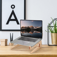 MY FAT GORILLA Nouveau support d'ordinateur portable en bois de bambou, rehausseur fixe avec moule exclusif pour ordinateur de bureau/PC - 10-15 pouces