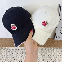 Nouvelle Casquette de Baseball Printemps-Automne en Dentelle Fraise, Souple, pour Femme, Effet Amincissant, Polyvalente, Décontractée, Visière Courbée