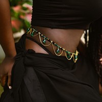 Nouveau Design Chaîne de Corps Pendentif Vague Simple Brillante Perles Pour Femme Accessoire Assorti Tenue Noire Chaîne de Taille