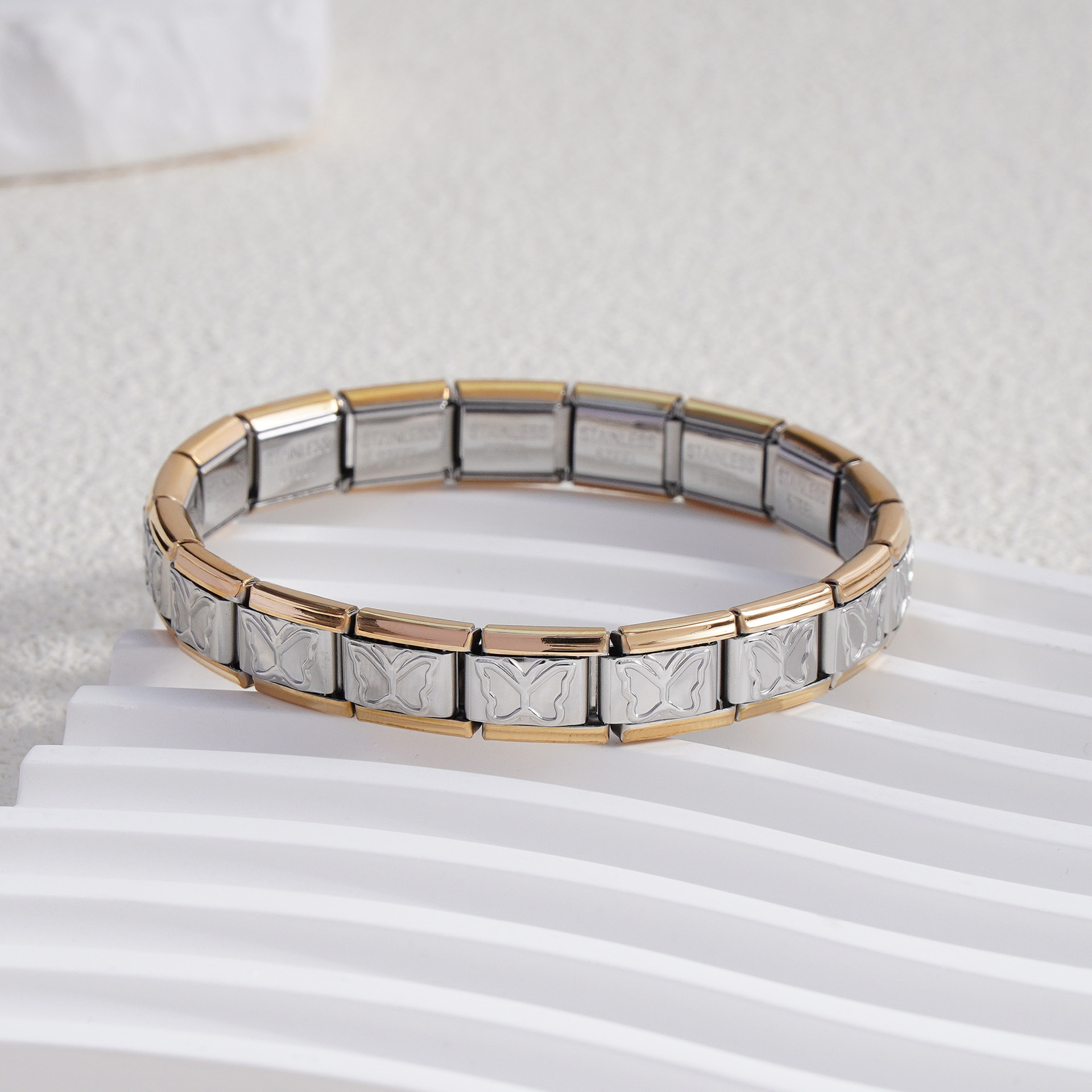 Butterfly Module Bracelet (Gold Edge)
