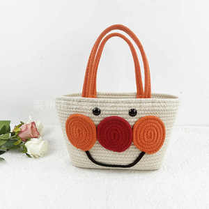 Paniers de rangement et sacs à main artisanaux pour le shopping, sacs pour femmes en fil de coton à motifs de dessins animés, vente en gros - Product Image 5