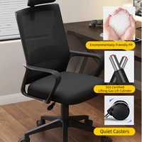 Chaise de bureau ergonomique moderne et simple, avec massage, extensible, mobile, en maille, réglable en hauteur, pour la maison et le salon