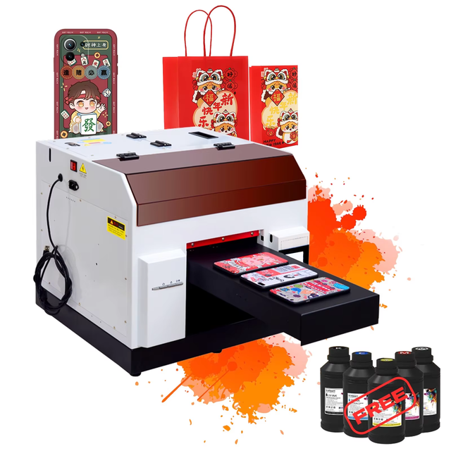 EraSmart Phone Case Printing Mini A4 UV Printer  Digital Inkjet Small Desktop Printing Machine Flatbed Printer  Uv Printer