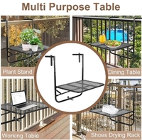 Table suspendue en métal pliable pour balcon de maison, nouvelle conception, vente en gros, pour plantes en pot