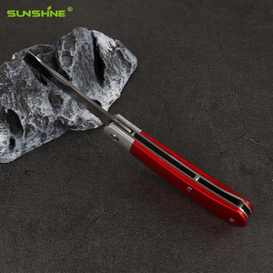 Couteau de camping léger en acier inoxydable SUNSHINE, manche en aluminium rouge, pliable, outil de jardinage, élagage de bonsaï, greffage - Product Image 4