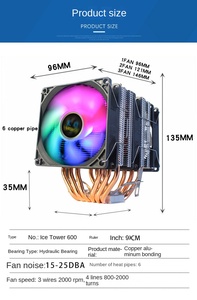 Làm Mát Không Khí PC Cooler Với RGB Ống Nhiệt 4 Pin Pwm Im Lặng Intel Lga 1700/2011/1155/1151 Am5/Am4 Nhôm Máy Tính PC Sử Dụng - Product Image 4